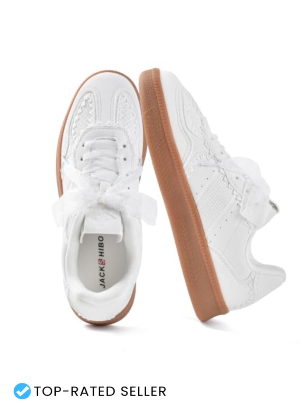 Women's Ribbon Lace-Up Fashion Sneakers Arch Support Tennis Walking Shoes